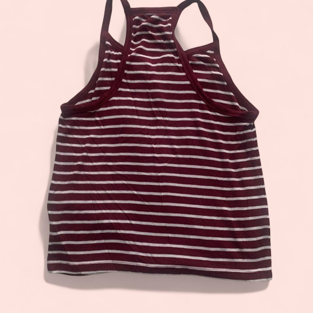 American Eagle Plaid Crop Tee